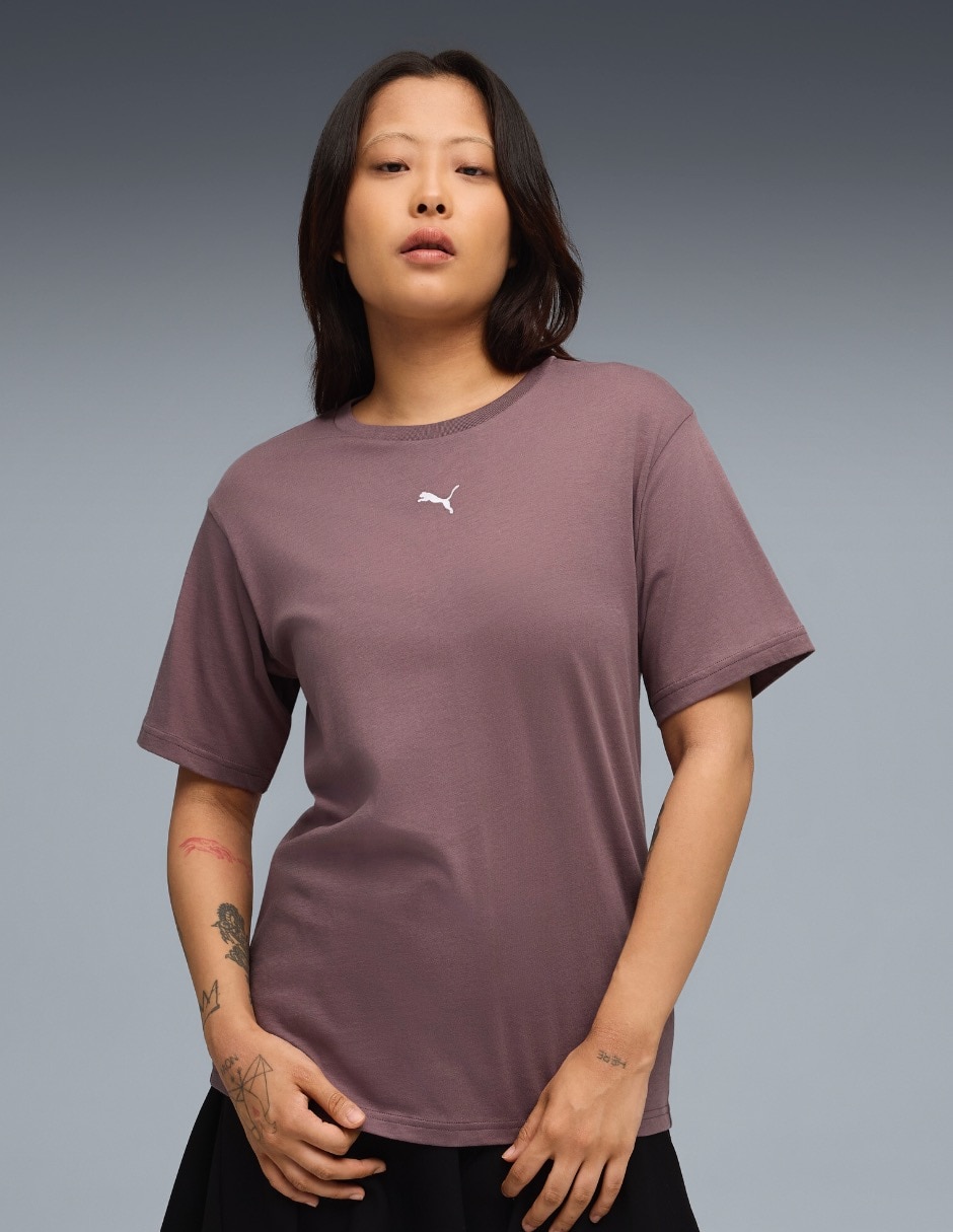 Playera manga corta Ess cuello redondo para mujer