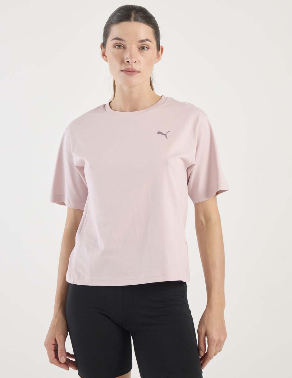 Playera manga corta cuello redondo para mujer