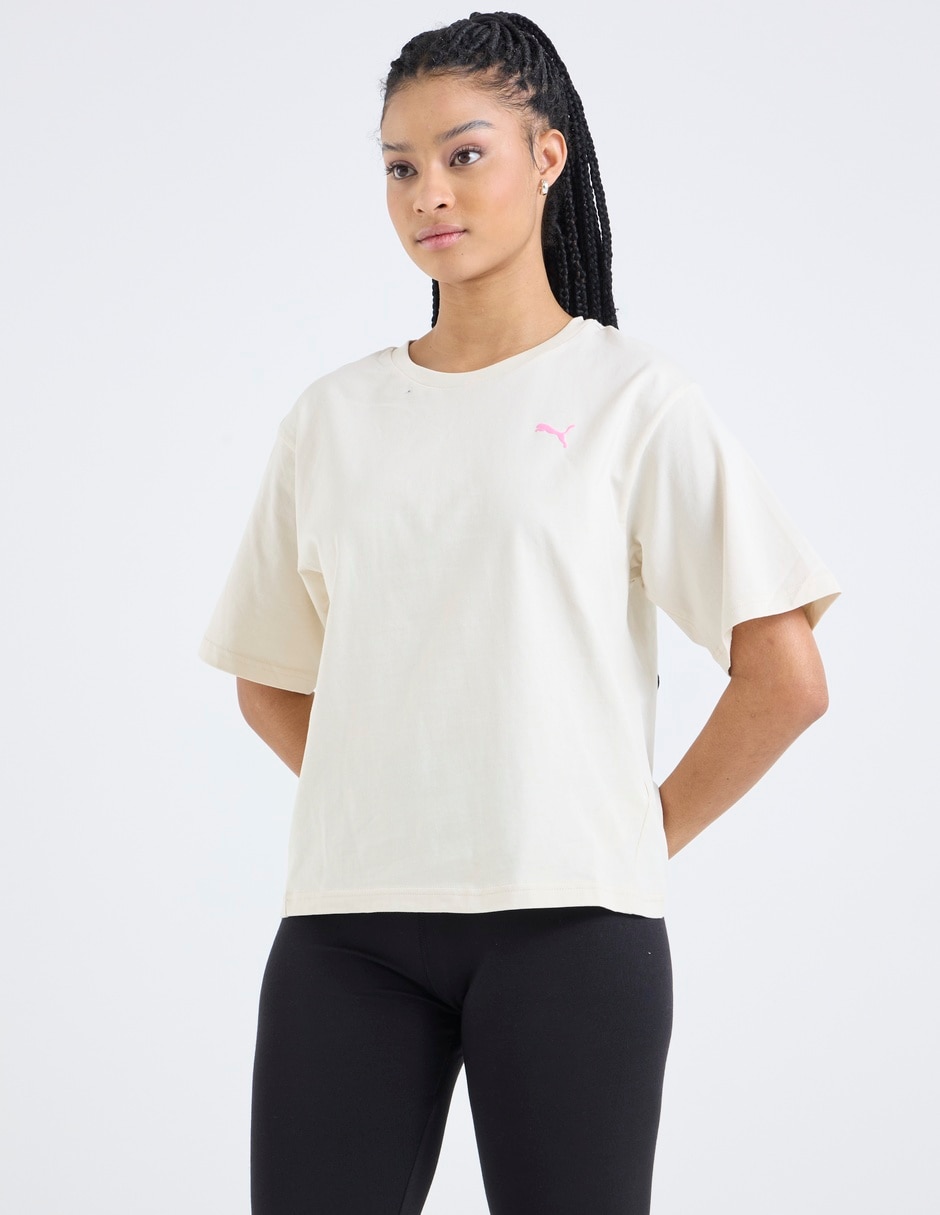 Playera manga corta Wardrobe Ess Downtown cuello redondo para mujer