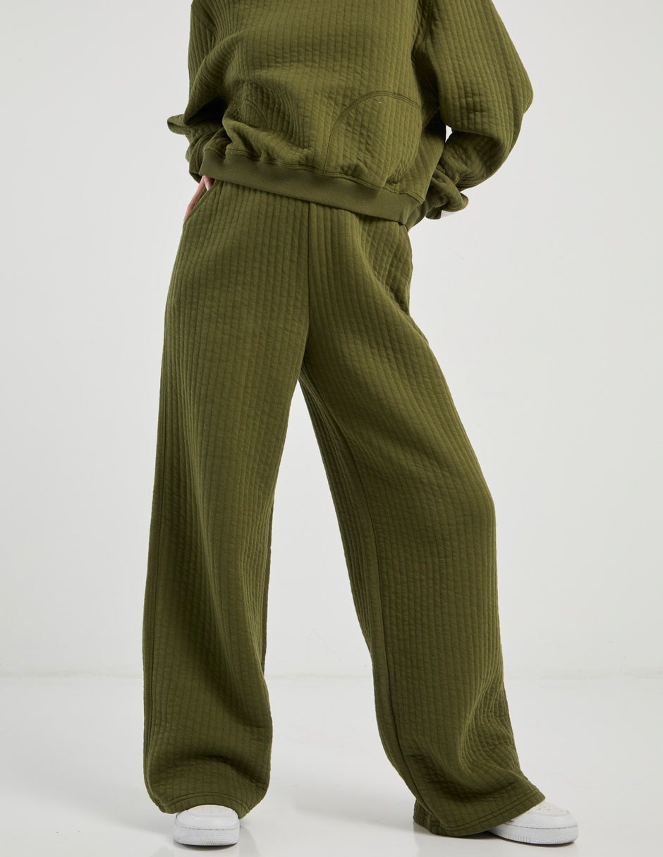 Pants wide leg con elástico para mujer