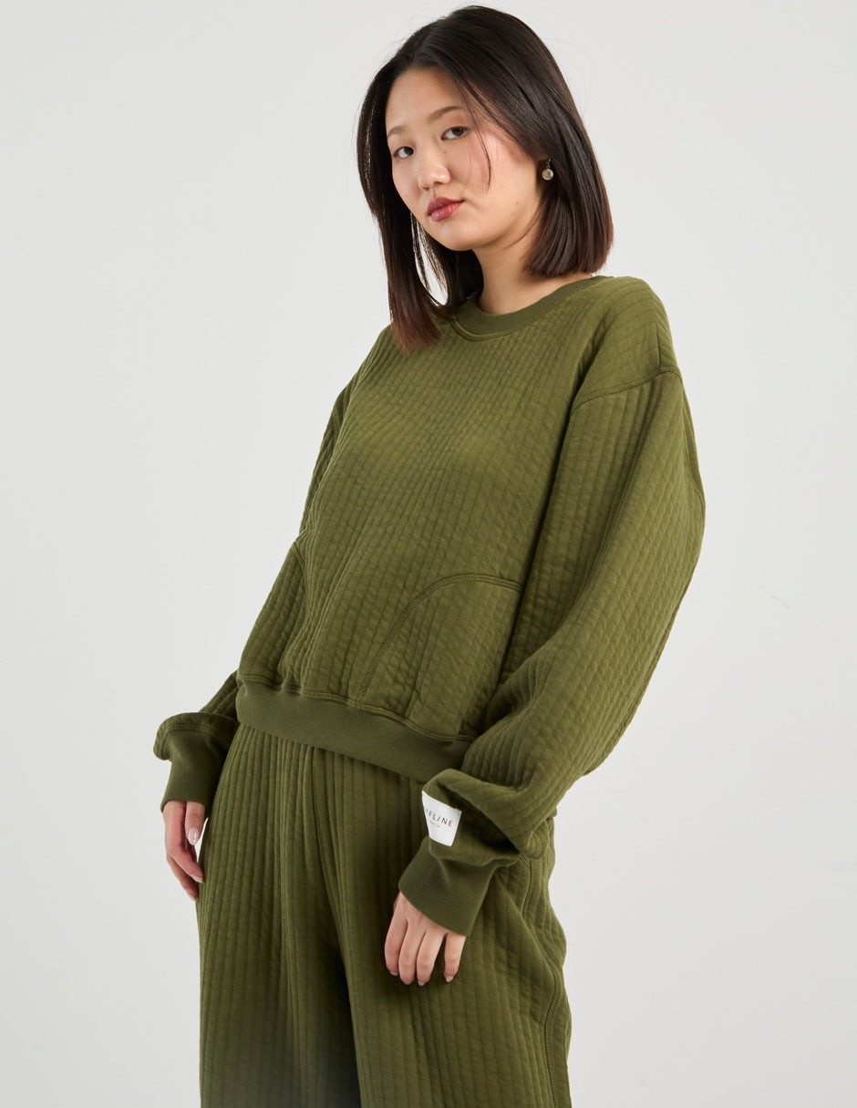 Sudadera con acanalado para mujer