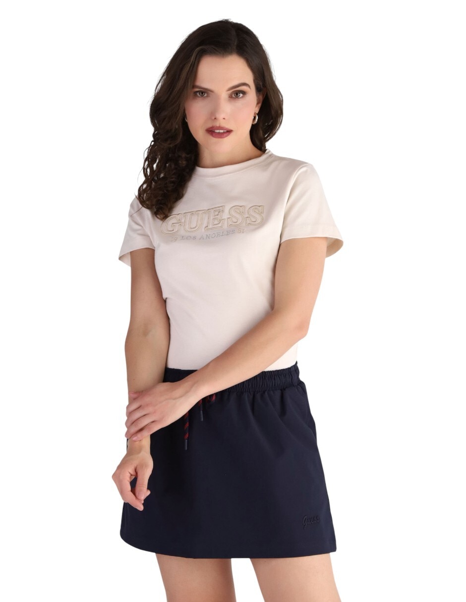 Playera manga corta cuello redondo para mujer