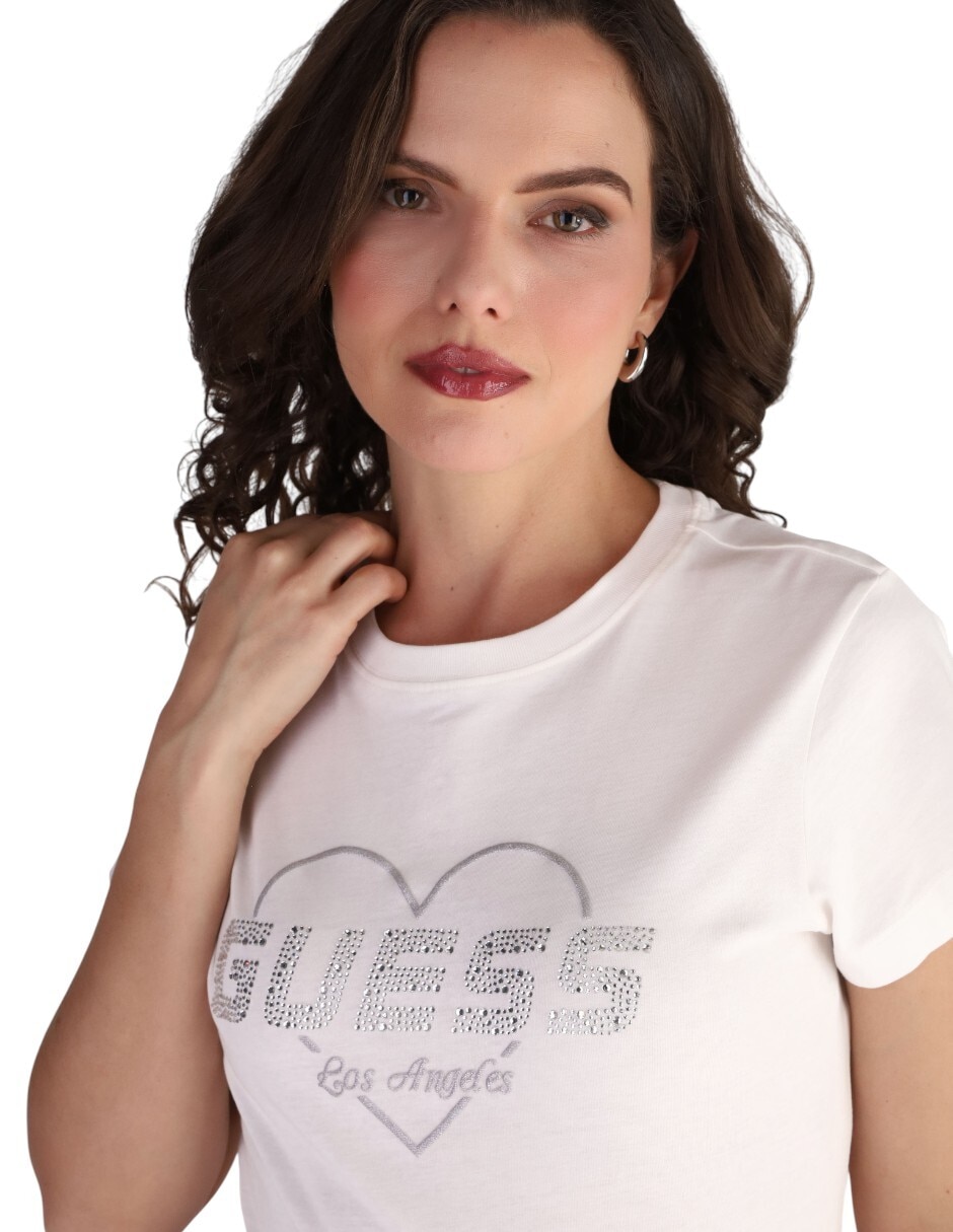 Playera manga corta cuello redondo para mujer 4