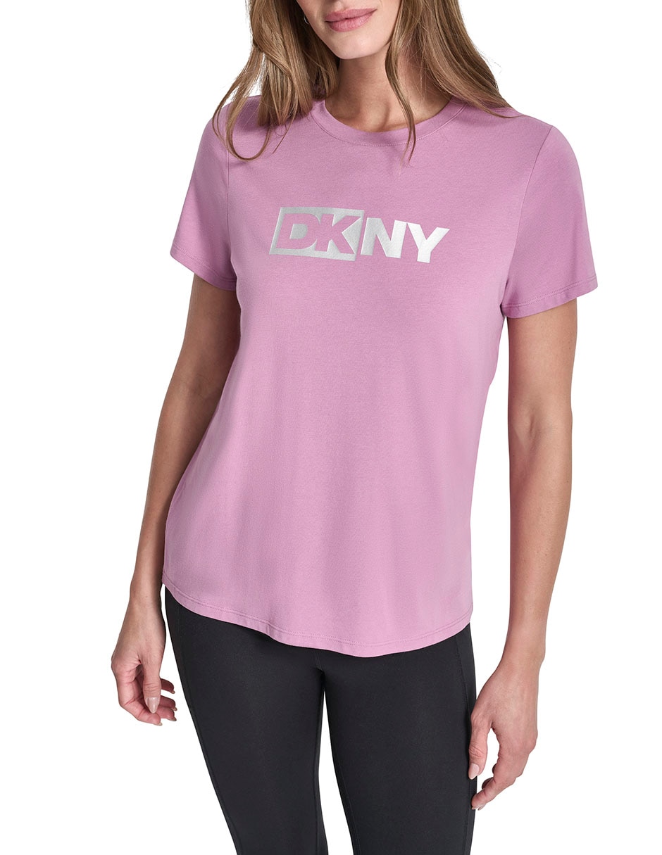 Playera manga corta cuello redondo para mujer