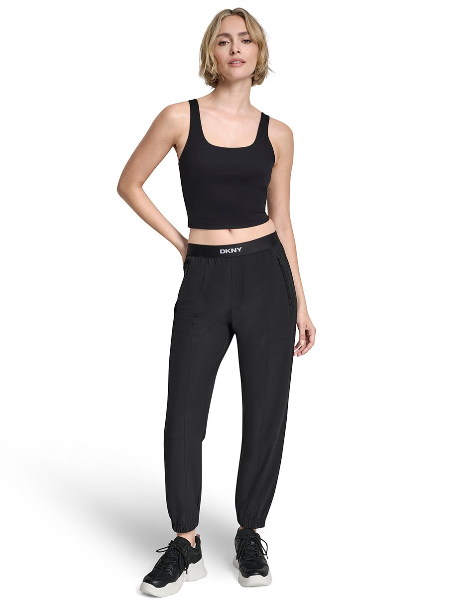 Pants regular con elástico para mujer 4