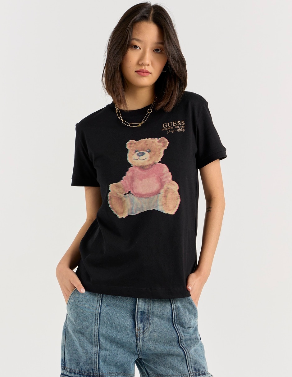 Playera manga corta cuello redondo para mujer