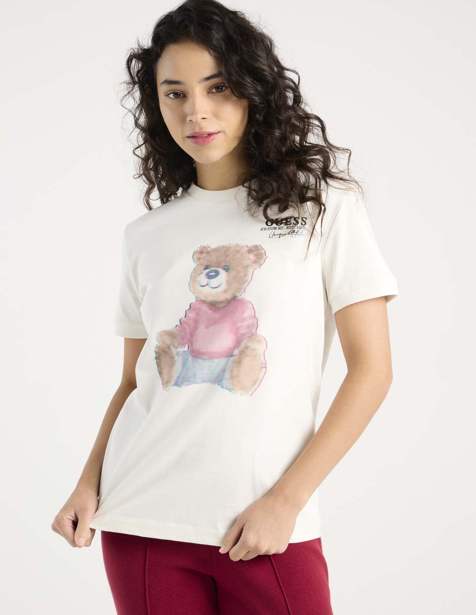 Playera manga corta cuello redondo para mujer