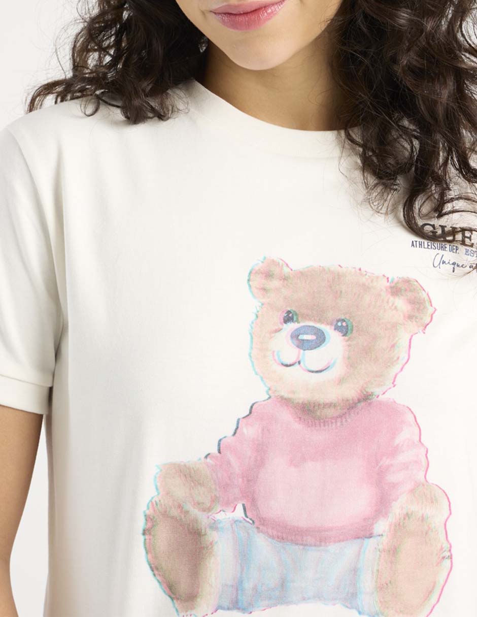 Playera manga corta cuello redondo para mujer 4