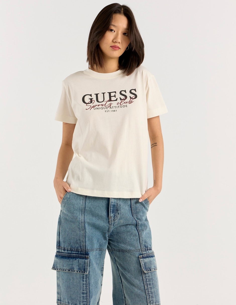Playera manga corta cuello redondo para mujer