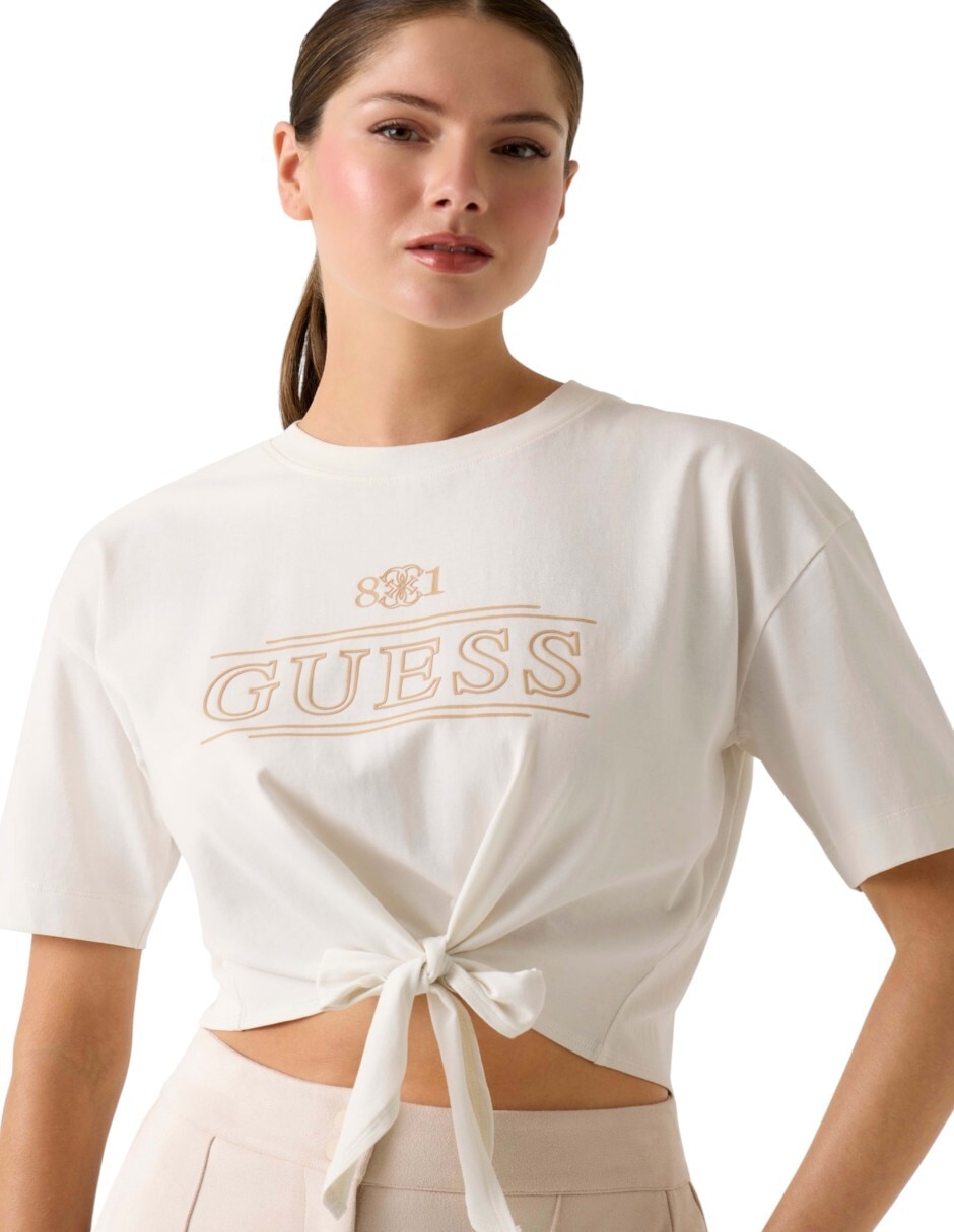 Playera manga corta cuello redondo para mujer