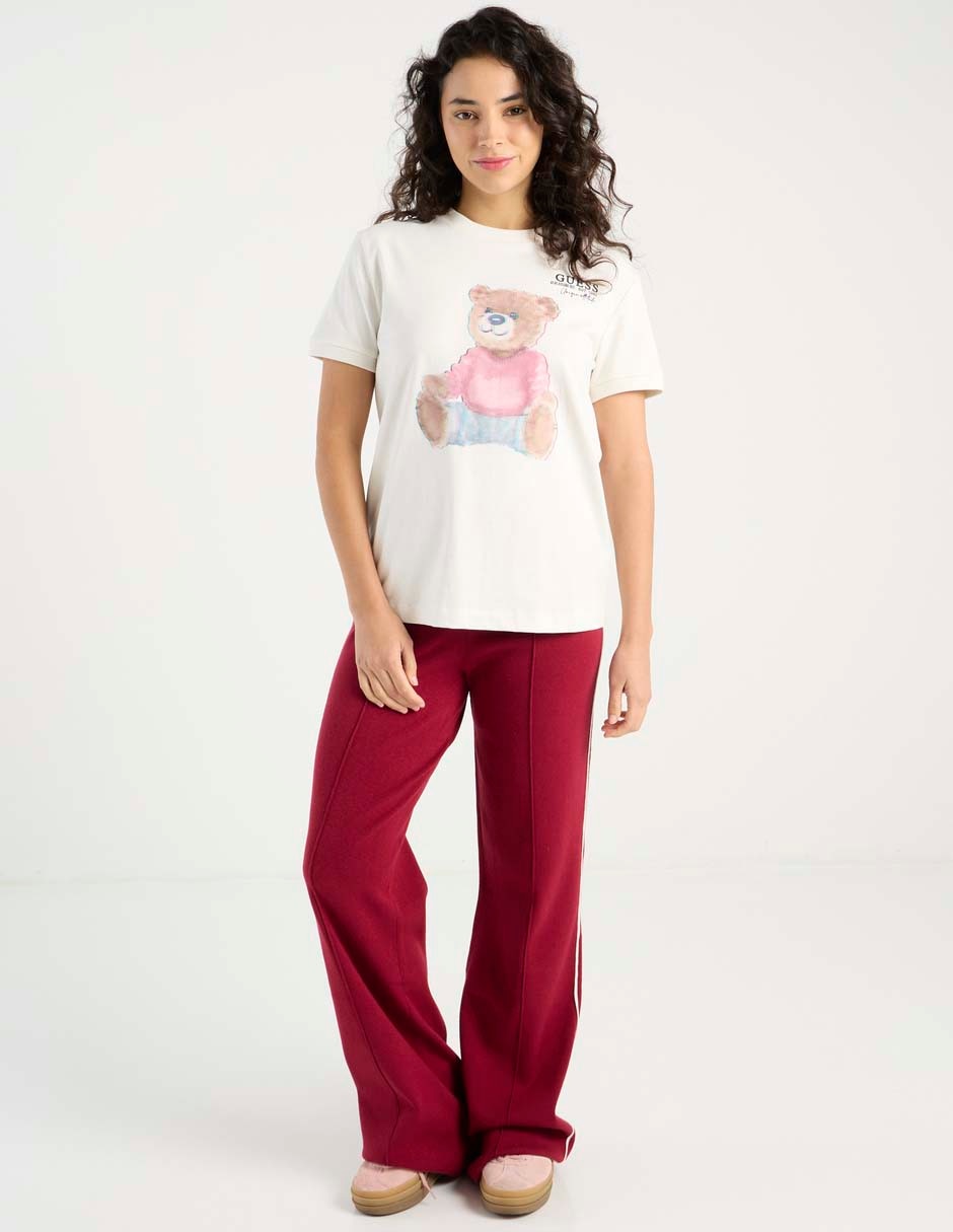 Pants regular con elástico para mujer