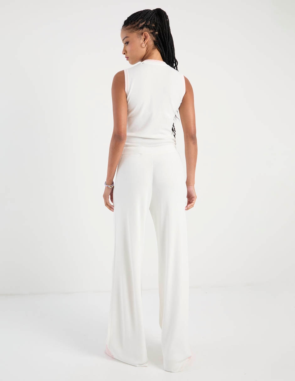 Pants amplio con jareta para mujer 6