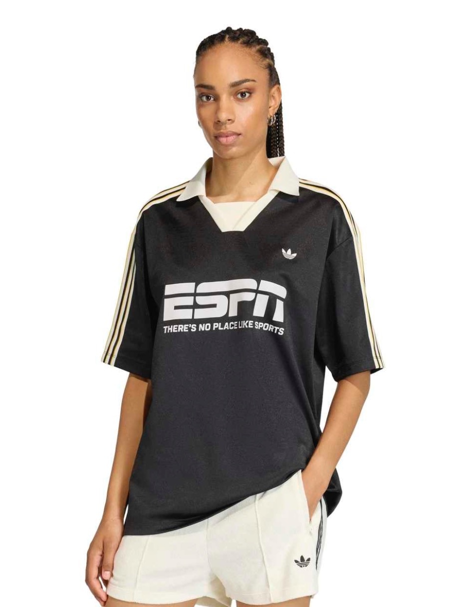 Playera manga corta Football Jersey cuello v para mujer