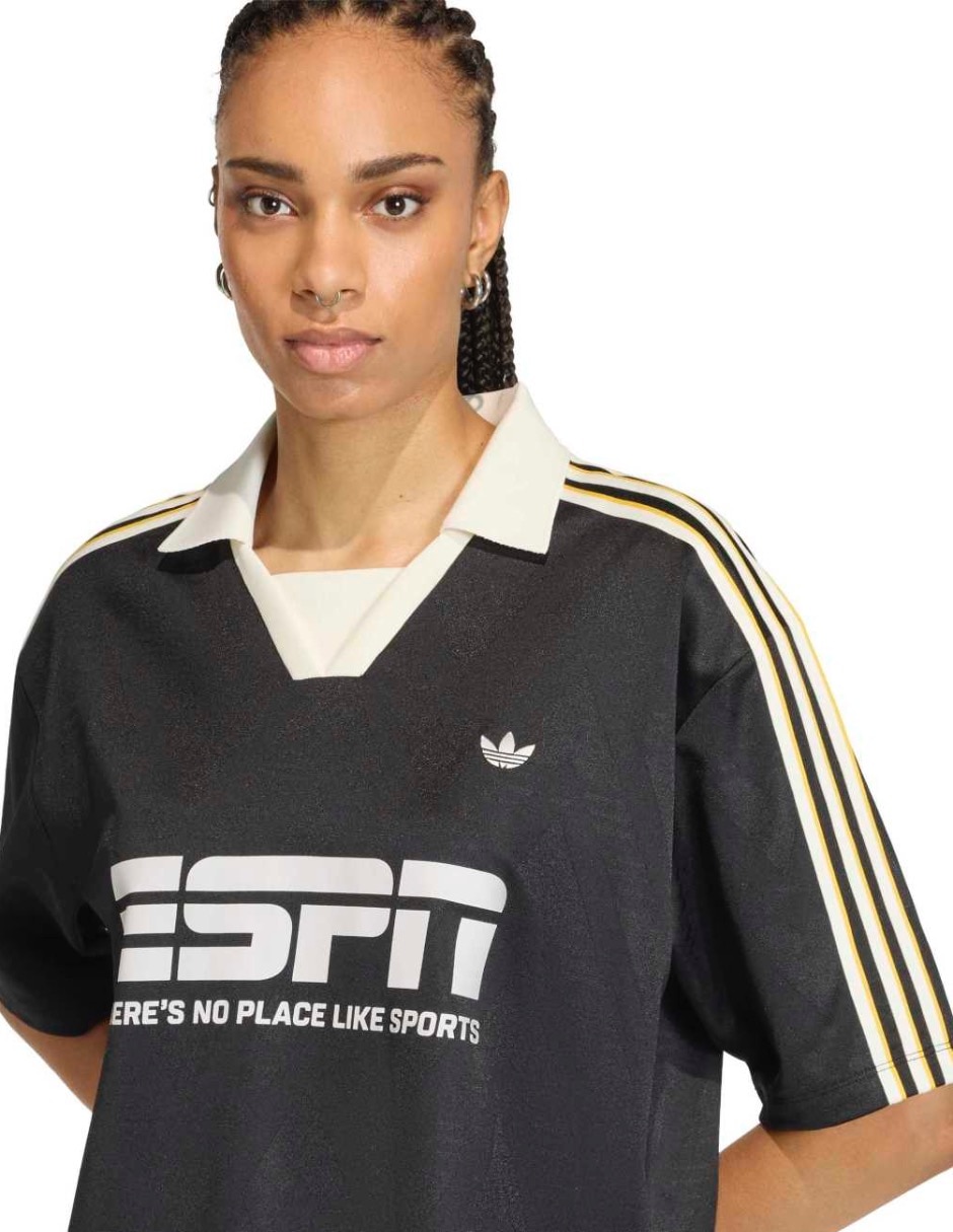 Playera manga corta Football Jersey cuello v para mujer 6