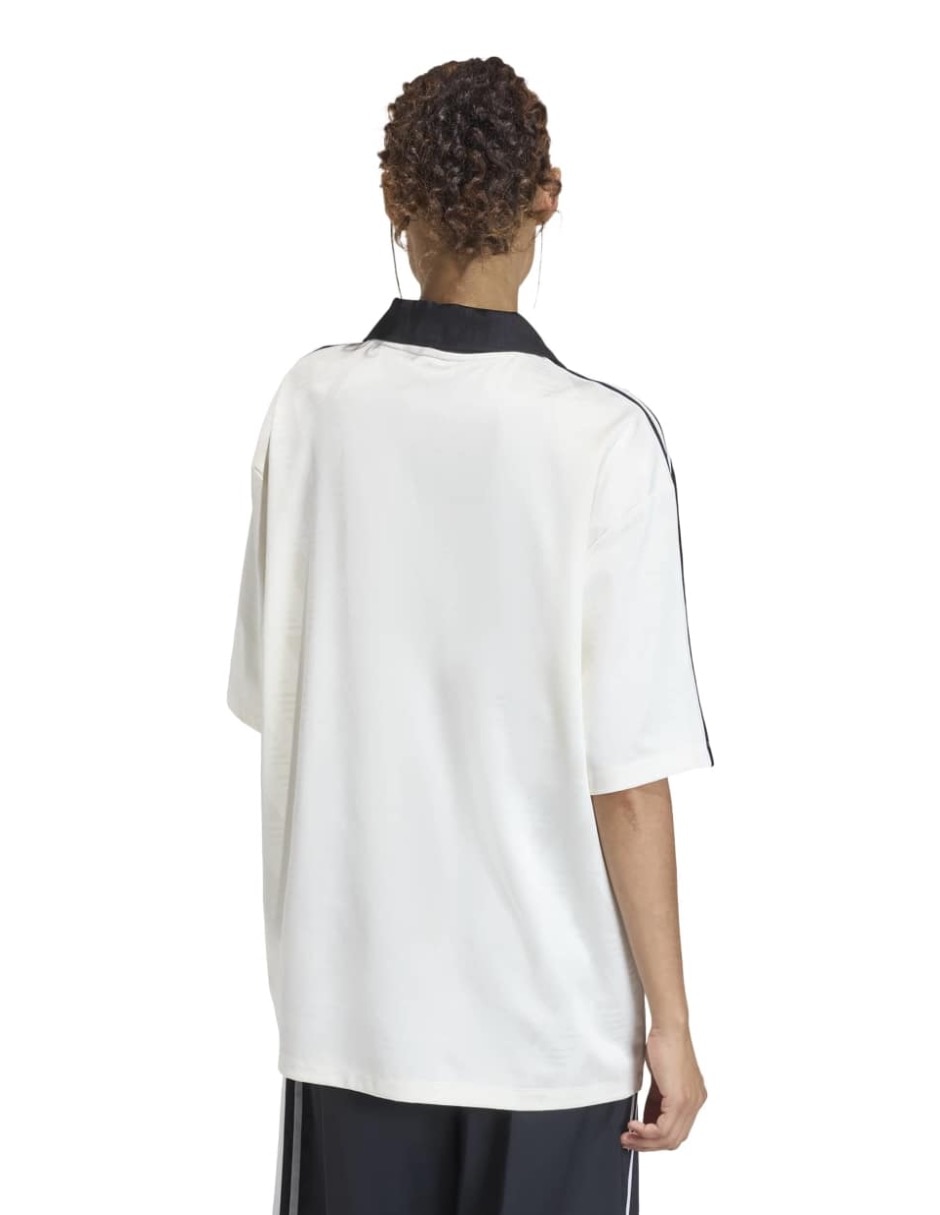 Playera manga corta Football Jersey cuello camisero para mujer 3
