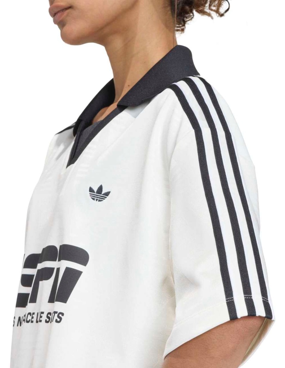Playera manga corta Football Jersey cuello camisero para mujer 6