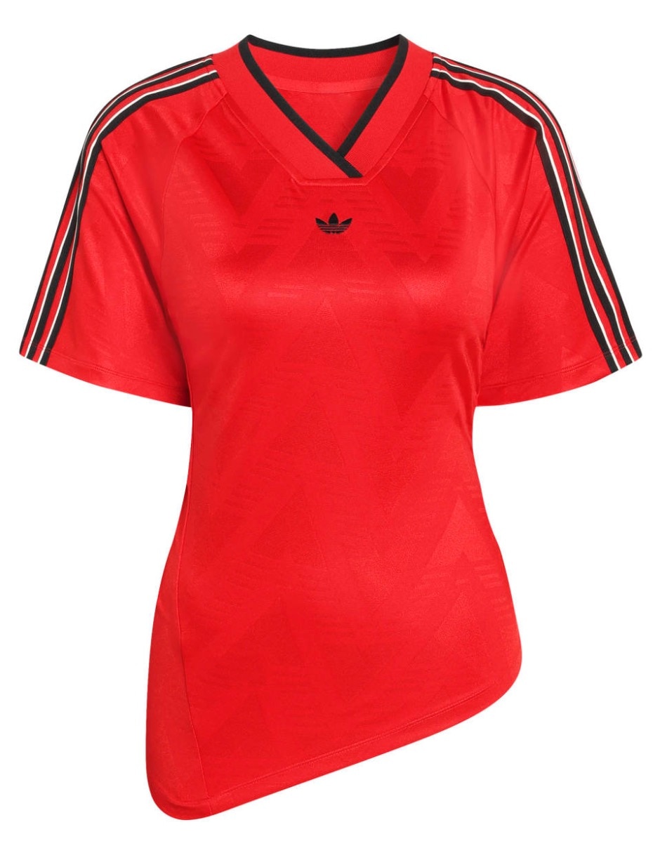 Playera manga corta Rouched Foot J cuello V para mujer 2