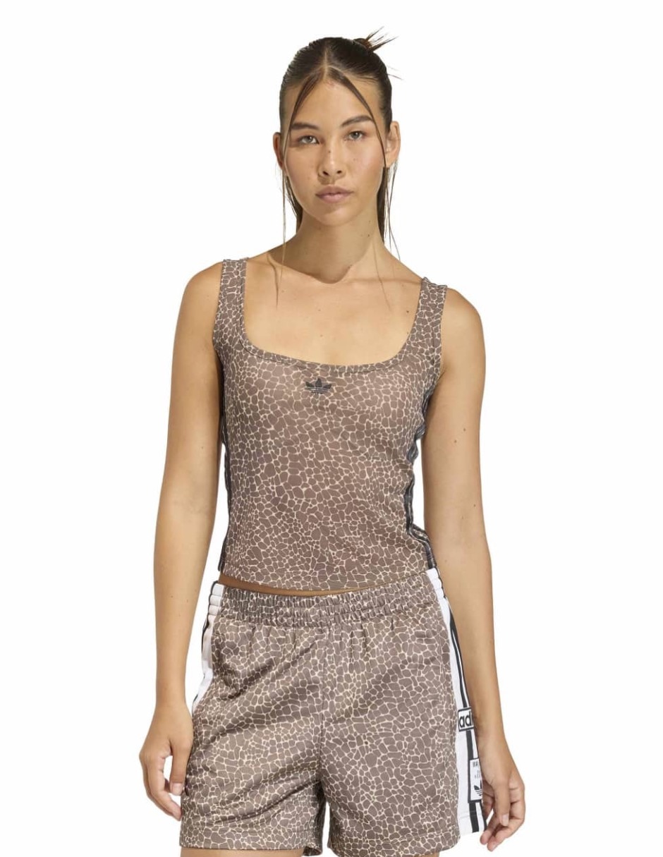 Playera tank sin manga cuello cuadrado para mujer