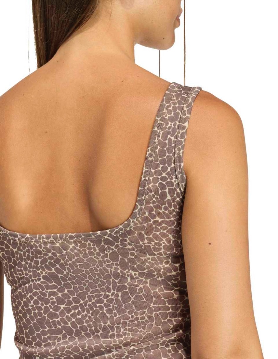 Playera tank sin manga cuello cuadrado para mujer 6