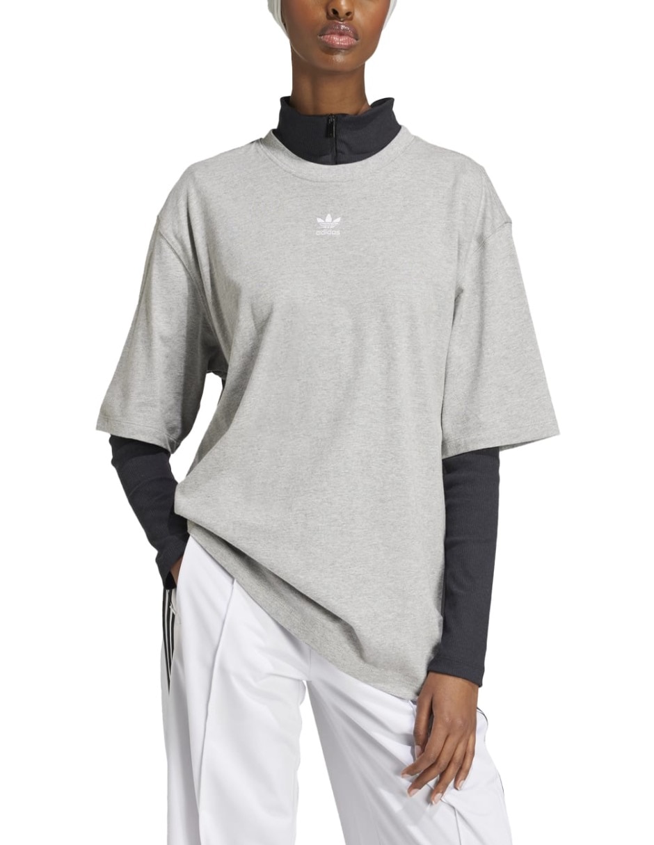 Playera manga al codo cuello redondo para mujer 3