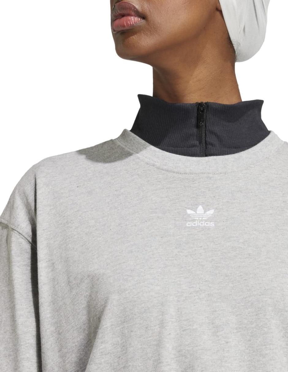 Playera manga al codo cuello redondo para mujer 6