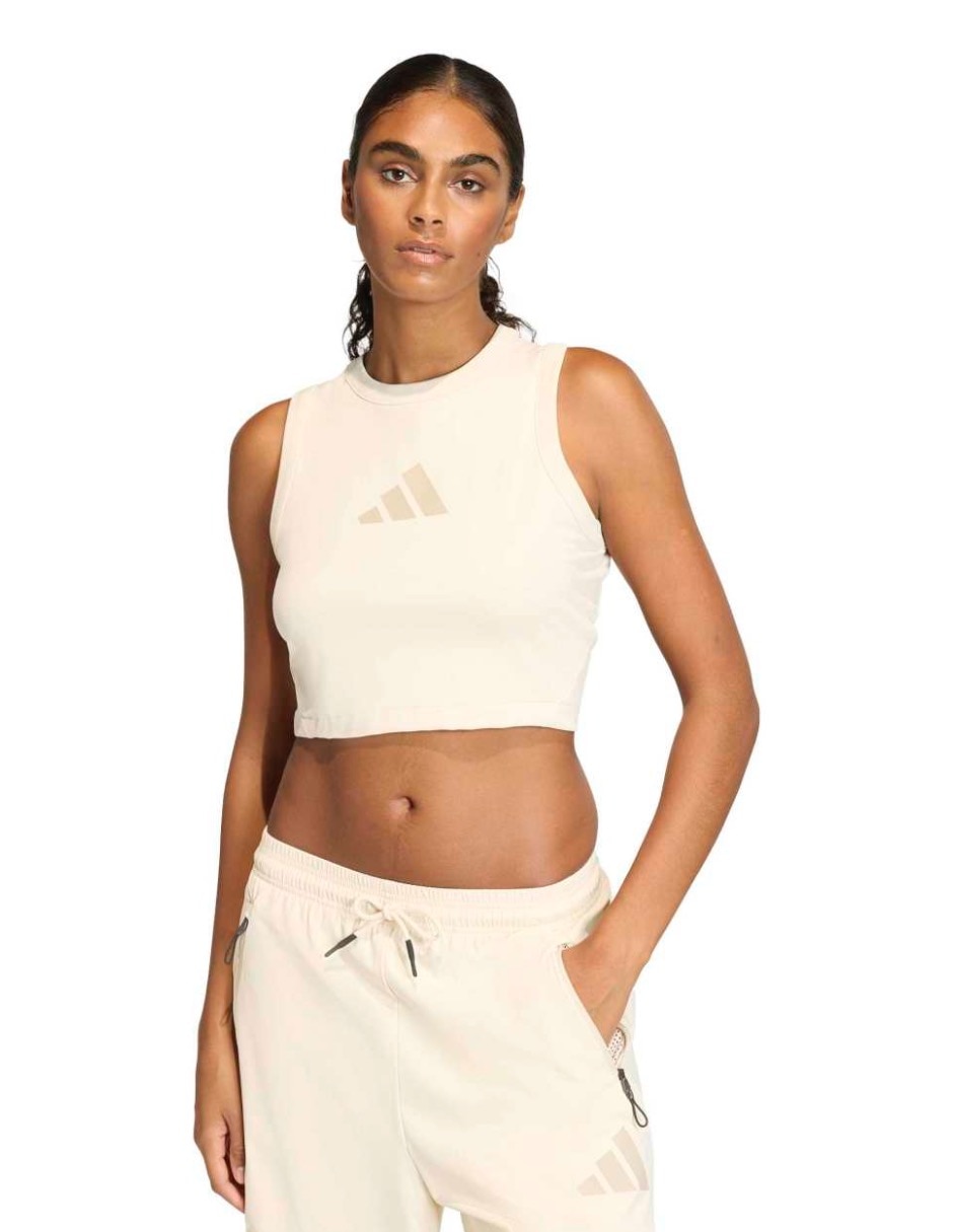 Playera tank cuello redondo para mujer