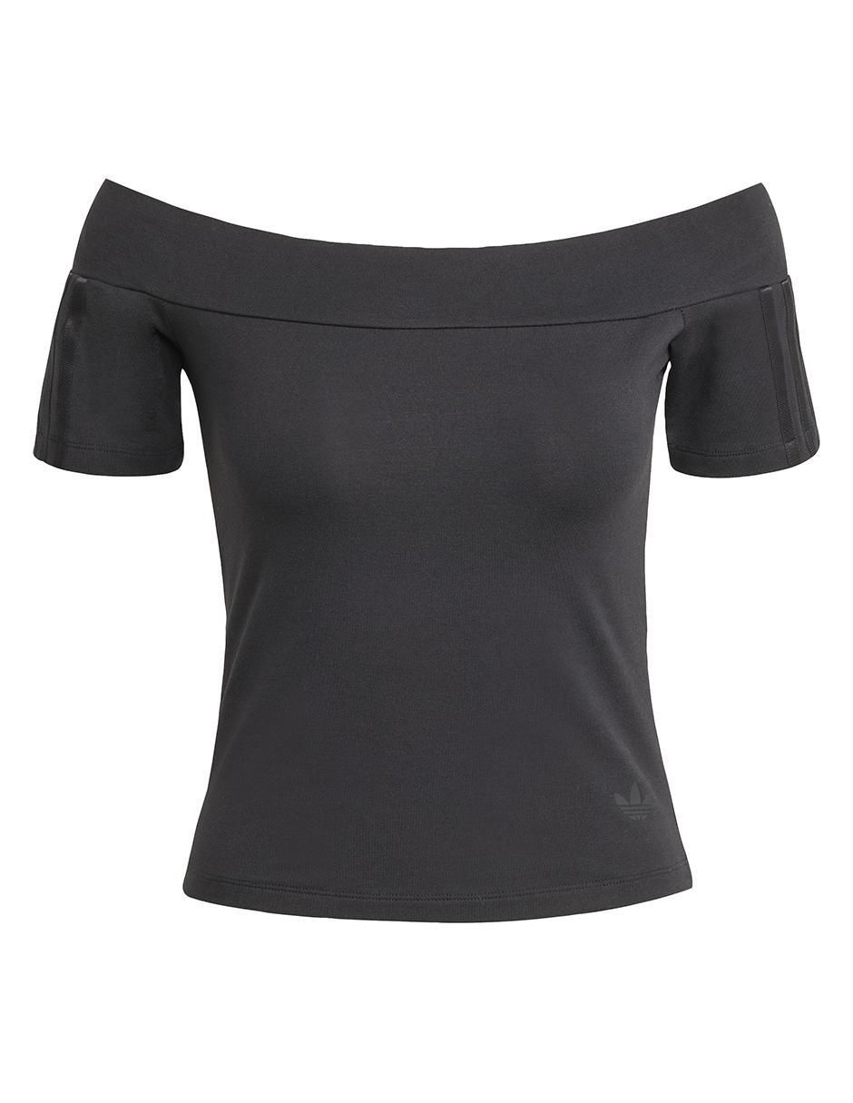 Playera manga corta Adicolor cuello con escote para mujer 2