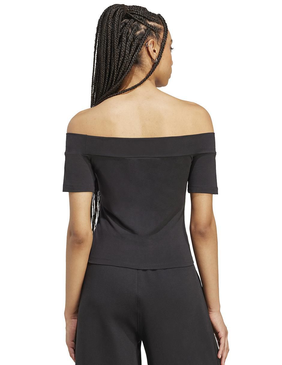 Playera manga corta Adicolor cuello con escote para mujer 3