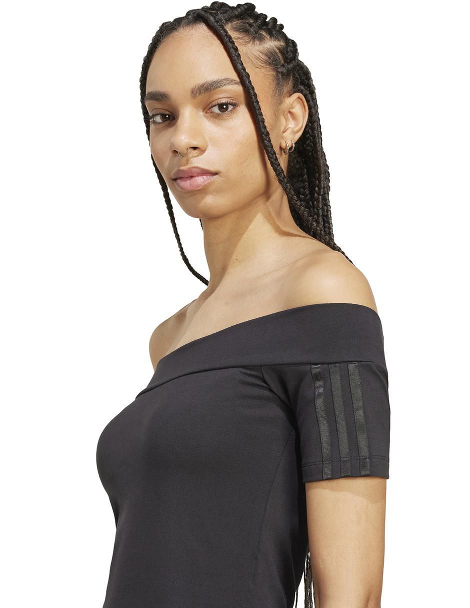 Playera manga corta Adicolor cuello con escote para mujer 5