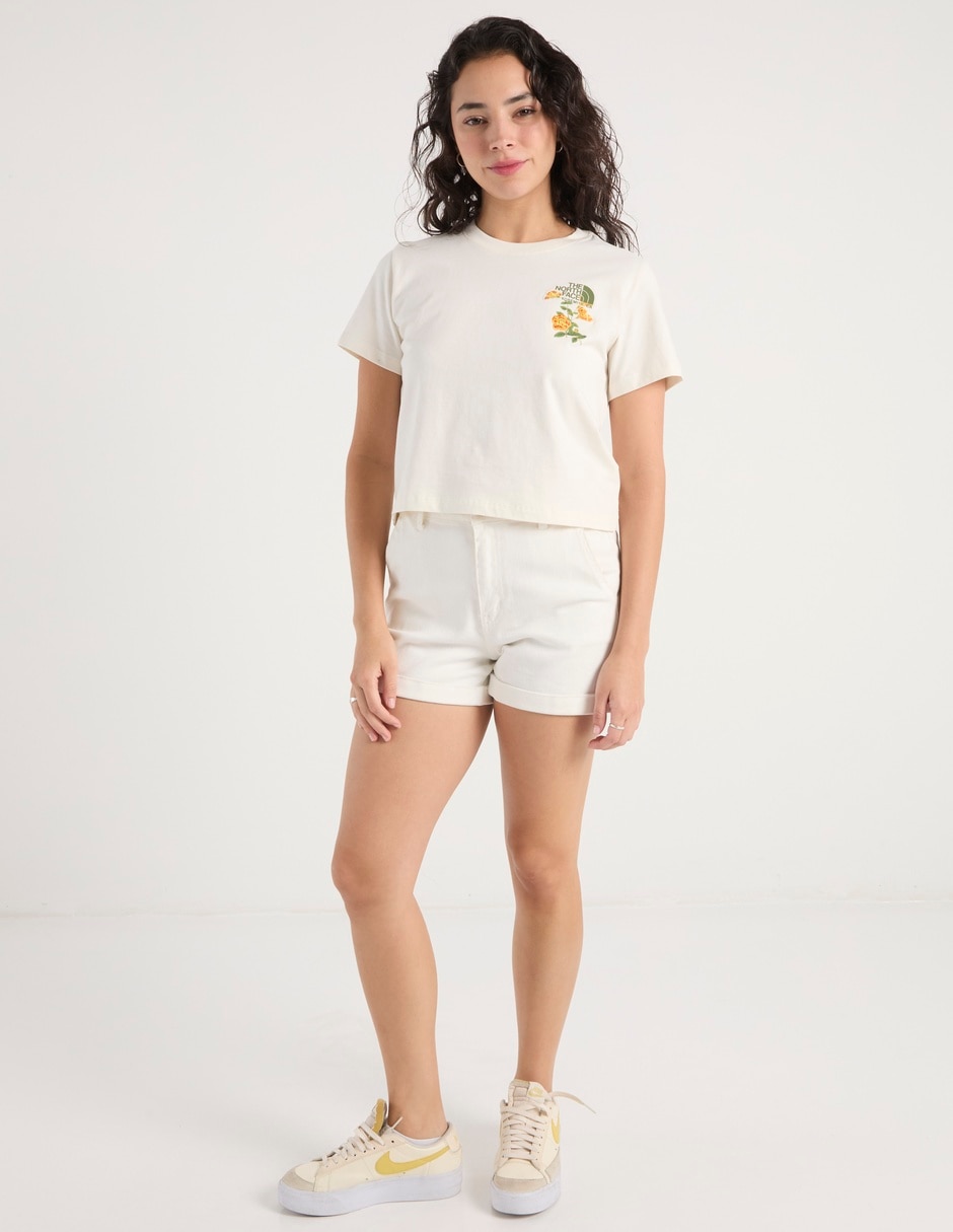 Playera manga corta Flora cuello redondo para mujer 3