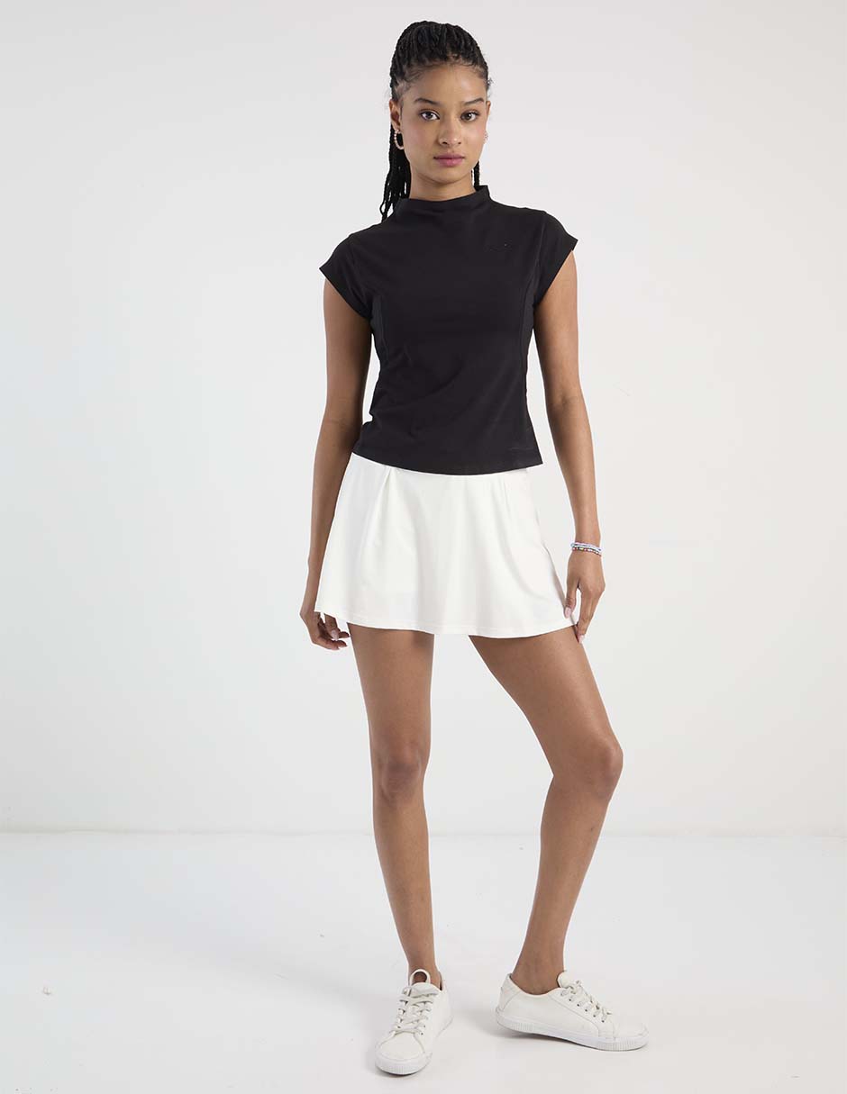 Playera manga corta cuello alto para mujer 3