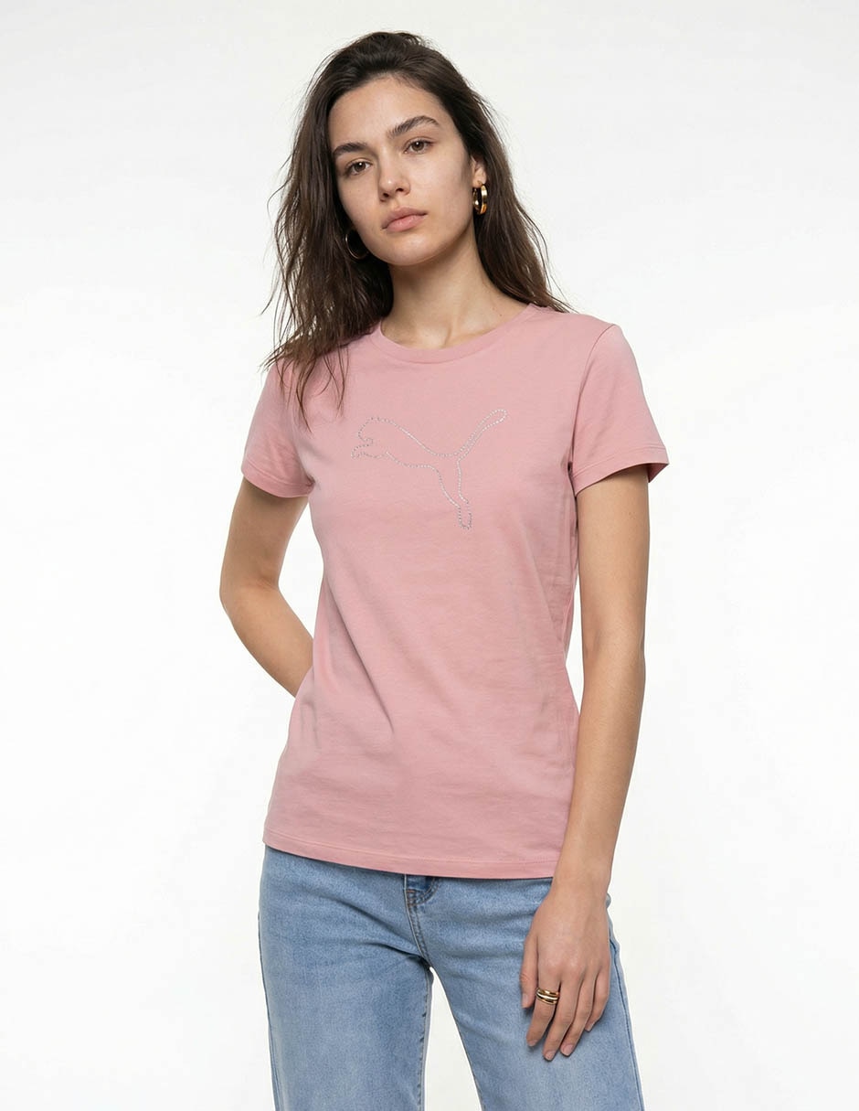 Playera manga corta cuello redondo para mujer