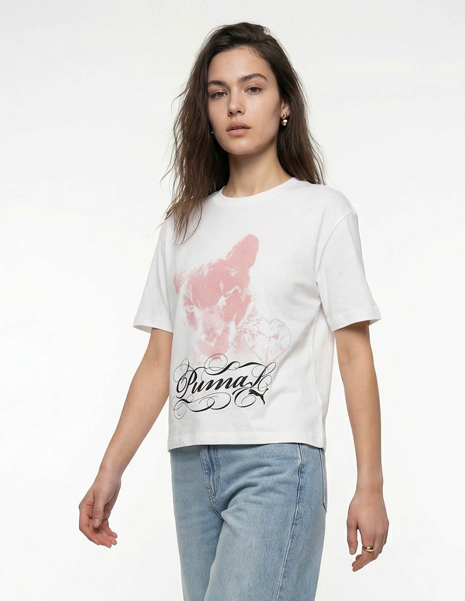 Playera manga corta cuello redondo para mujer
