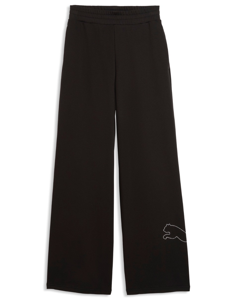 Pants straight con elástico para mujer