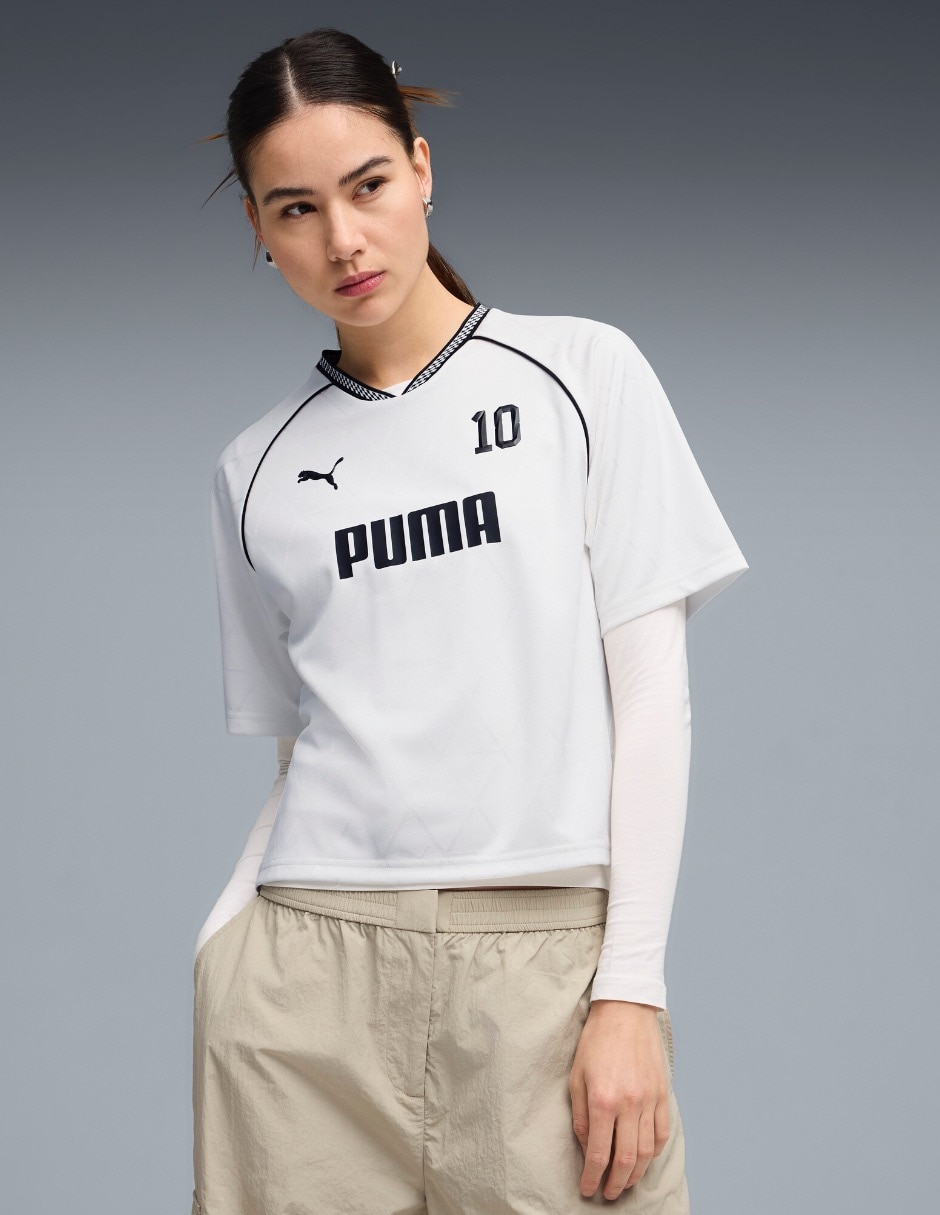 Playera manga corta cuello V para mujer