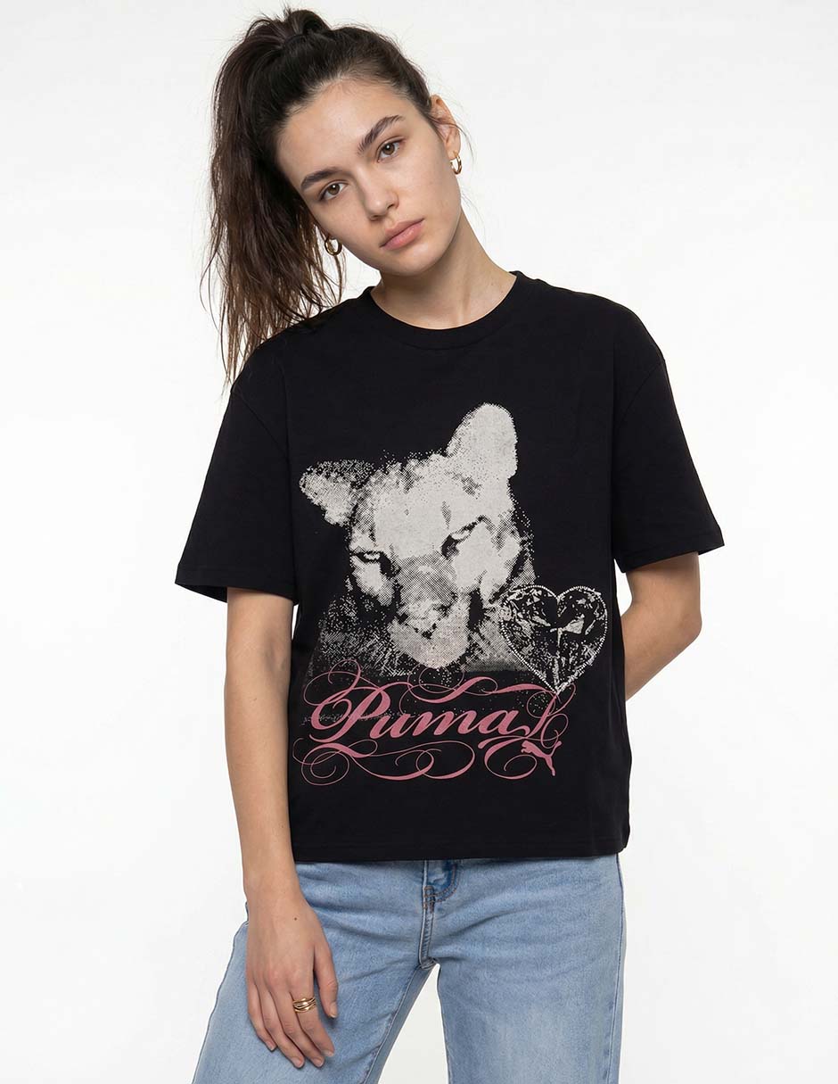 Playera manga corta cuello redondo para mujer