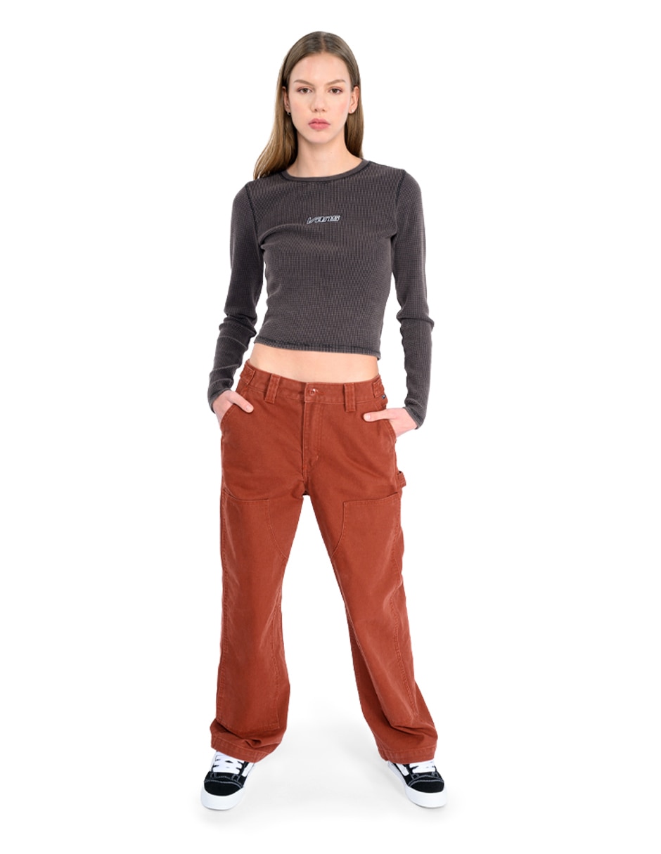 Playera manga larga cuello redondo para mujer 2