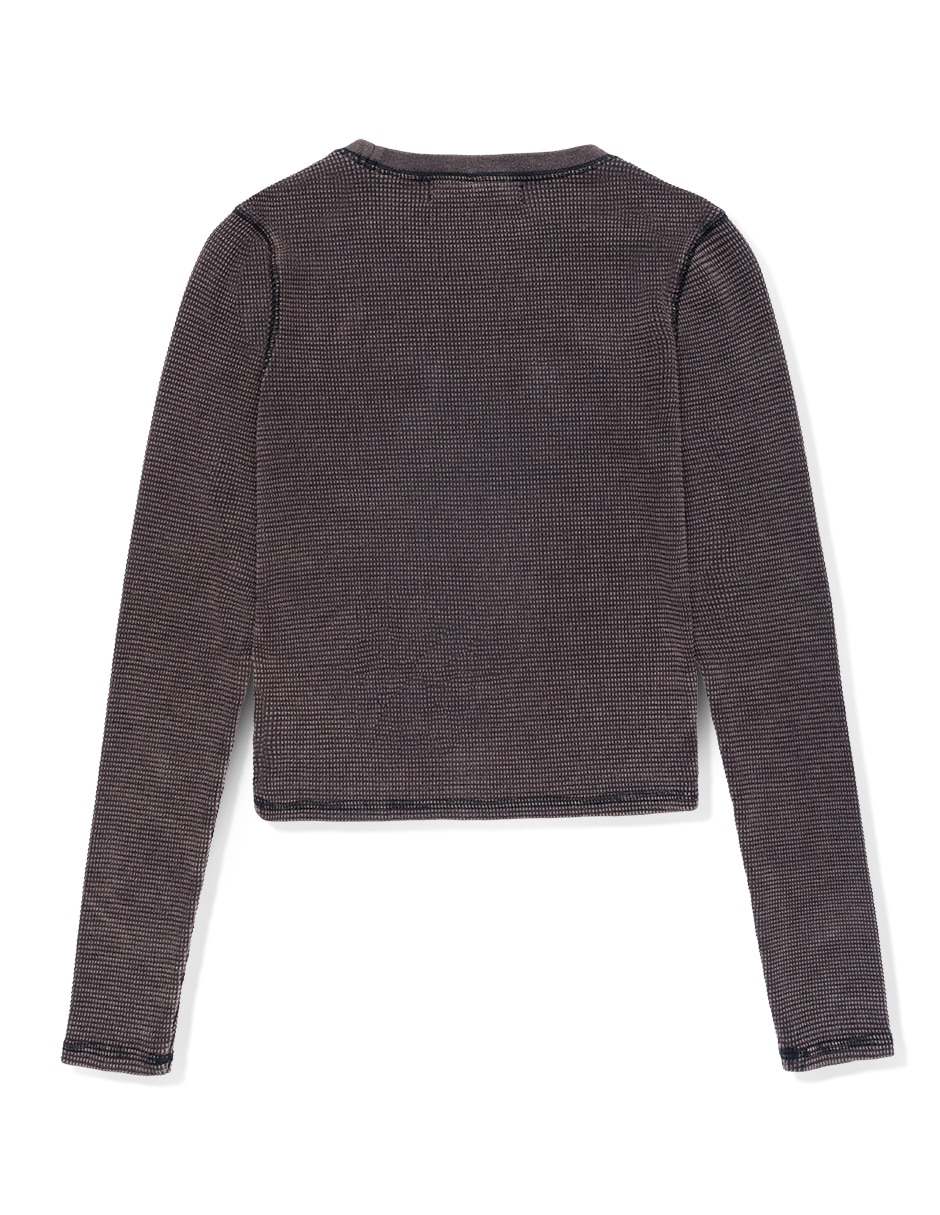 Playera manga larga cuello redondo para mujer 5
