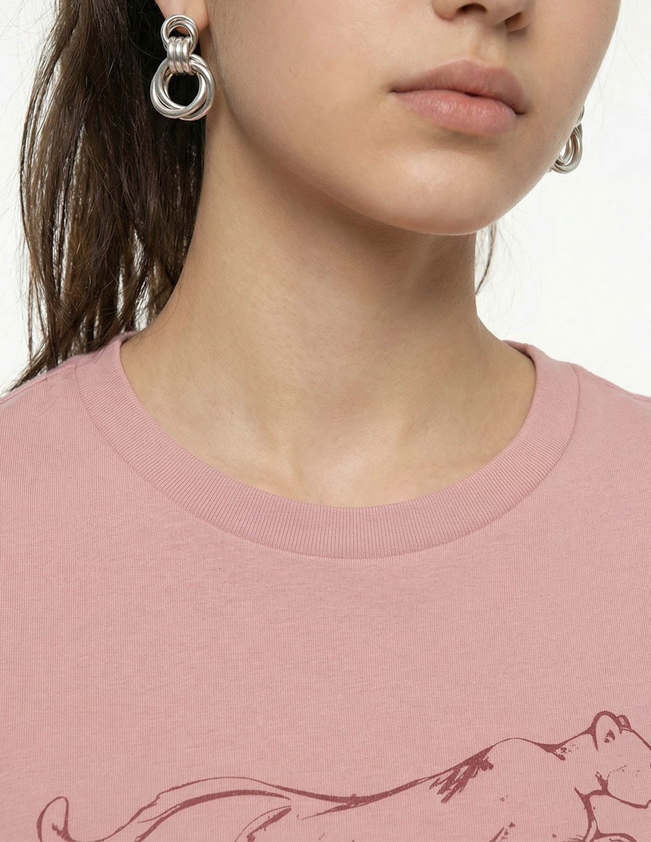 Playera manga corta cuello redondo para mujer 4