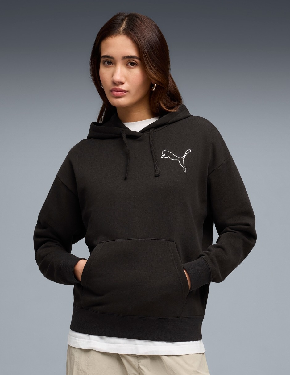 Sudadera con capucha Bedazzled para mujer