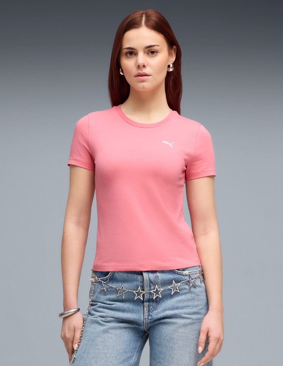 Playera manga corta cuello redondo para mujer