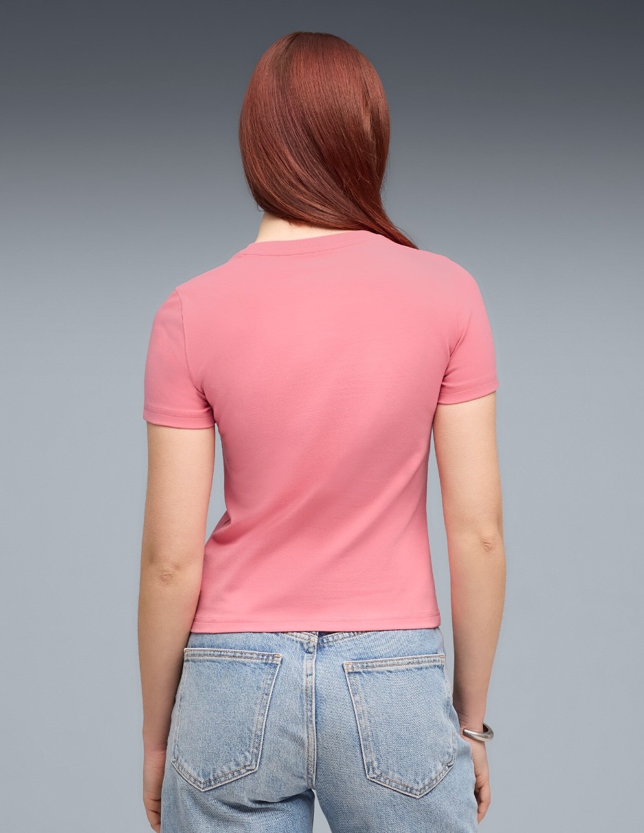 Playera manga corta cuello redondo para mujer 2