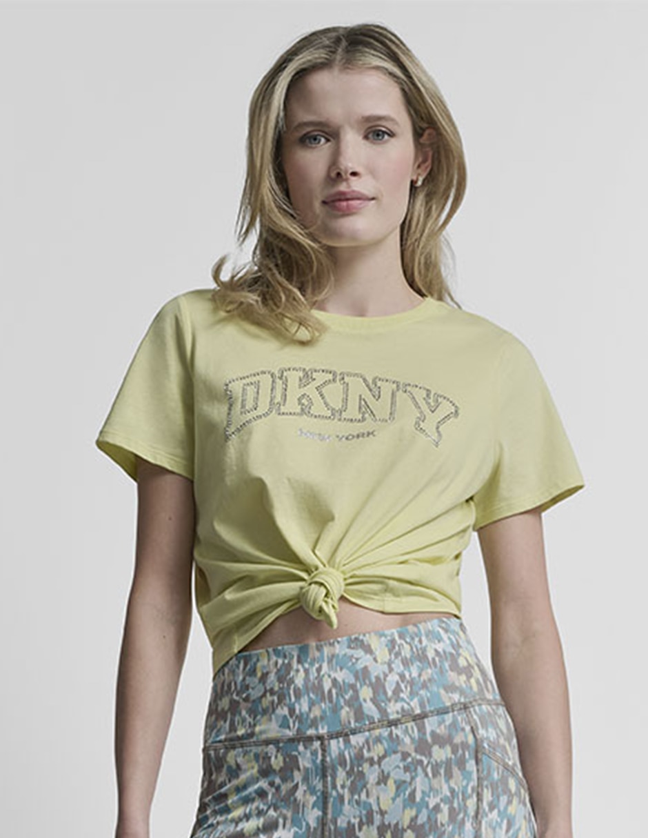Playera manga corta cuello redondo para mujer