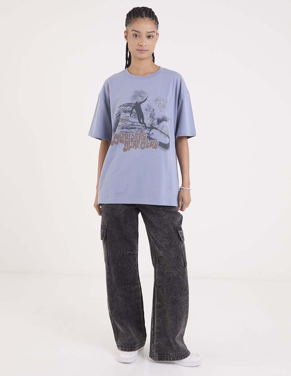 Playera manga al codo cuello redondo para mujer 3