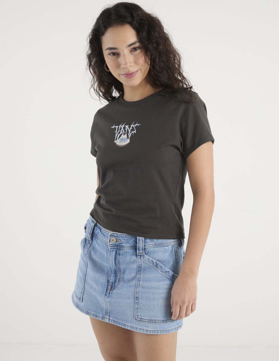 Playera manga corta cuello redondo para mujer