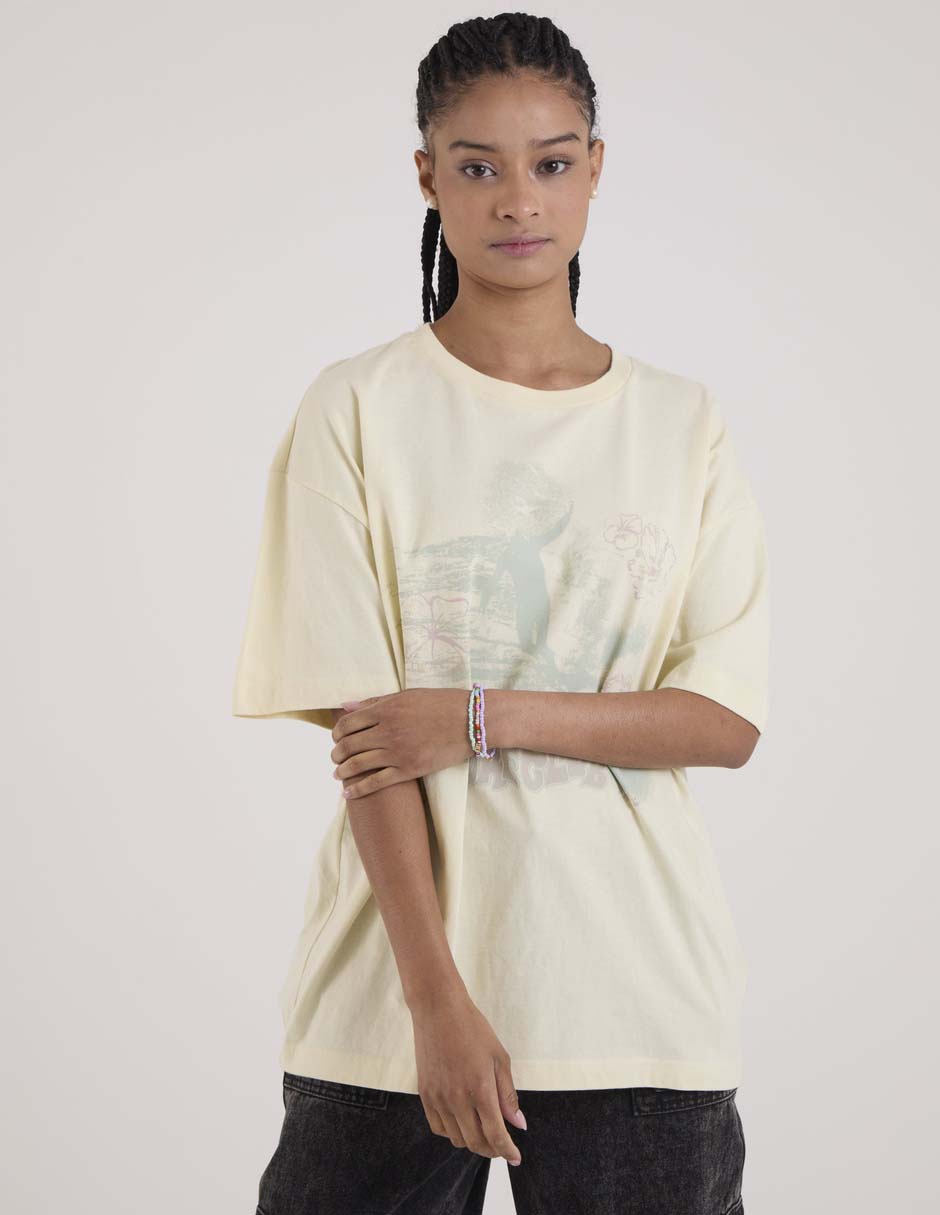 Playera manga al codo cuello redondo para mujer 2