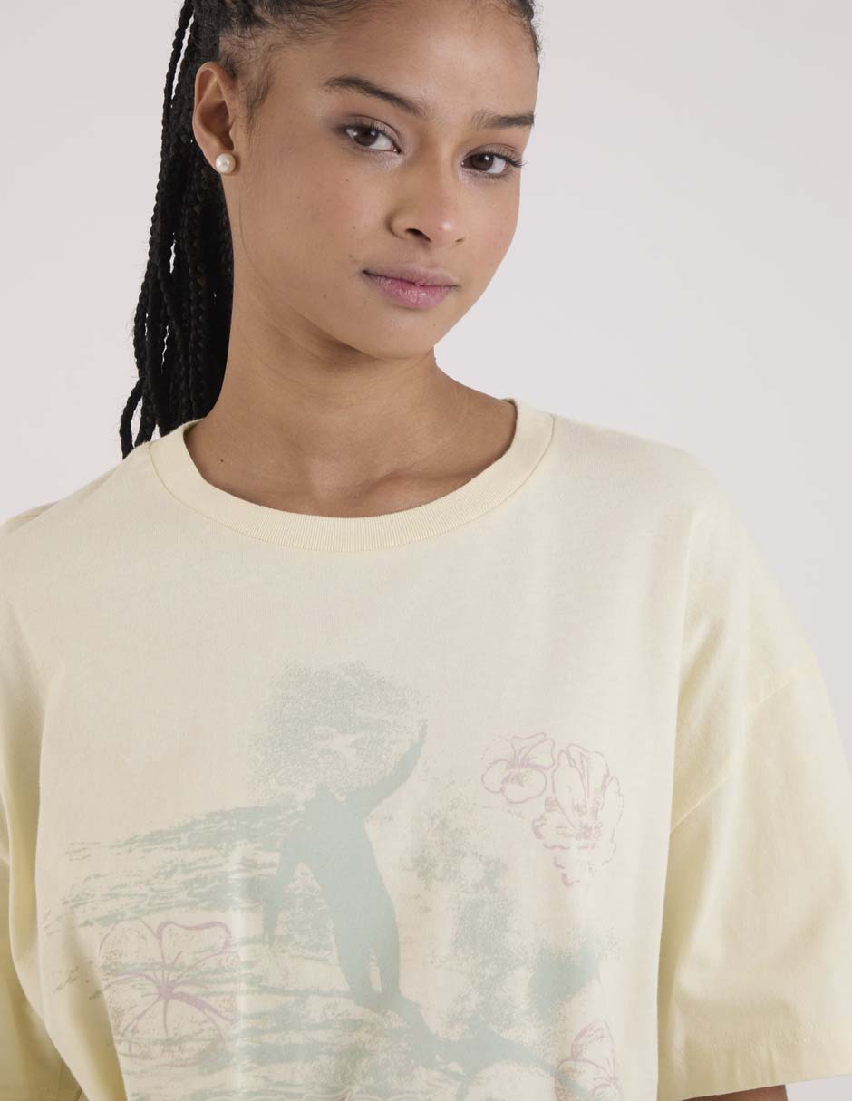 Playera manga al codo cuello redondo para mujer 4