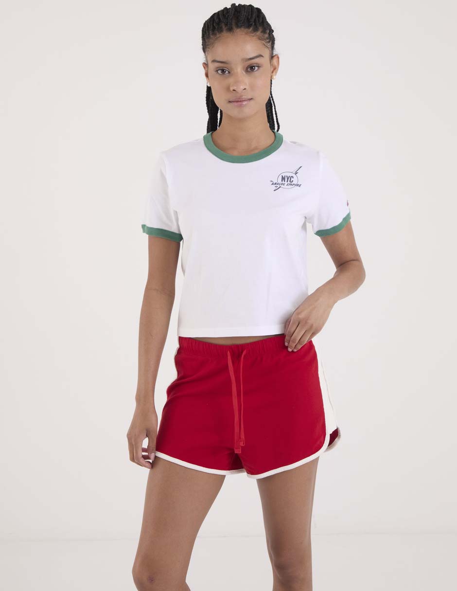 Playera manga corta cuello redondo para mujer 2