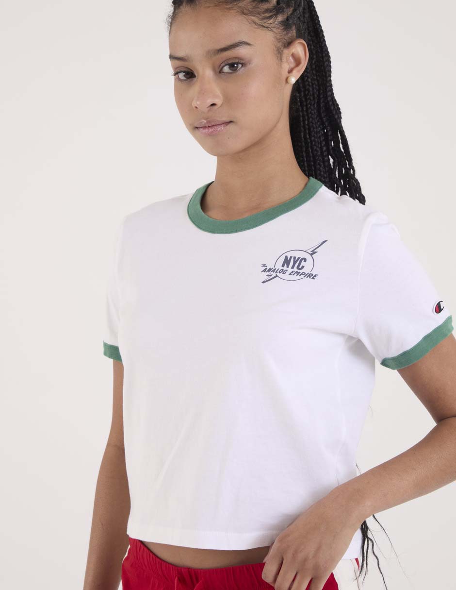 Playera manga corta cuello redondo para mujer 4