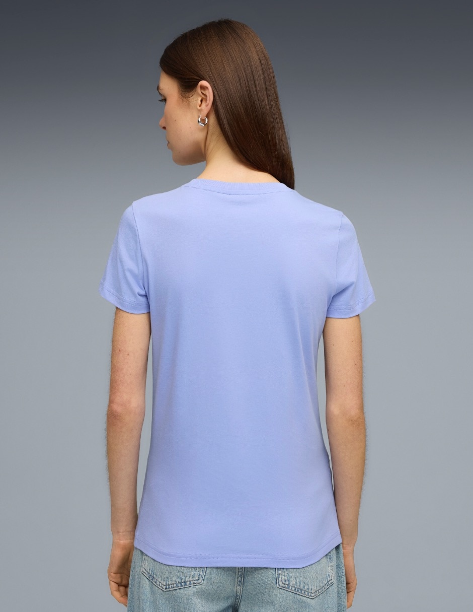 Playera manga corta Ess Script cuello redondo para mujer 3